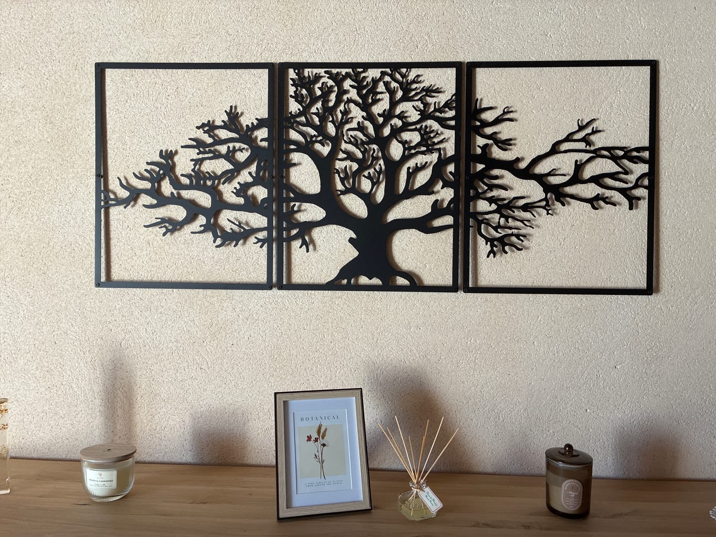 Customer photo review of Décoration murale en métal moderne - Triptyque Arbre De Vie (P01)