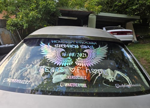 Customer photo review of Personalised Holographic Instagram Decal Sticker