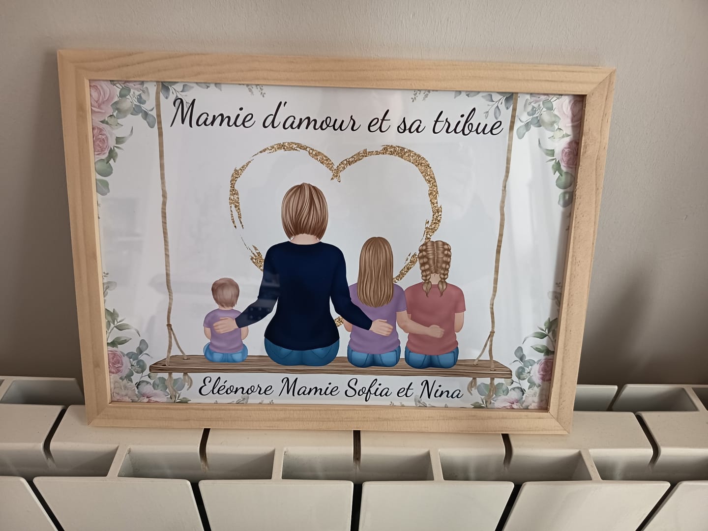 Customer photo review of Affiche Personnalisée - Mamie et Petits-enfants