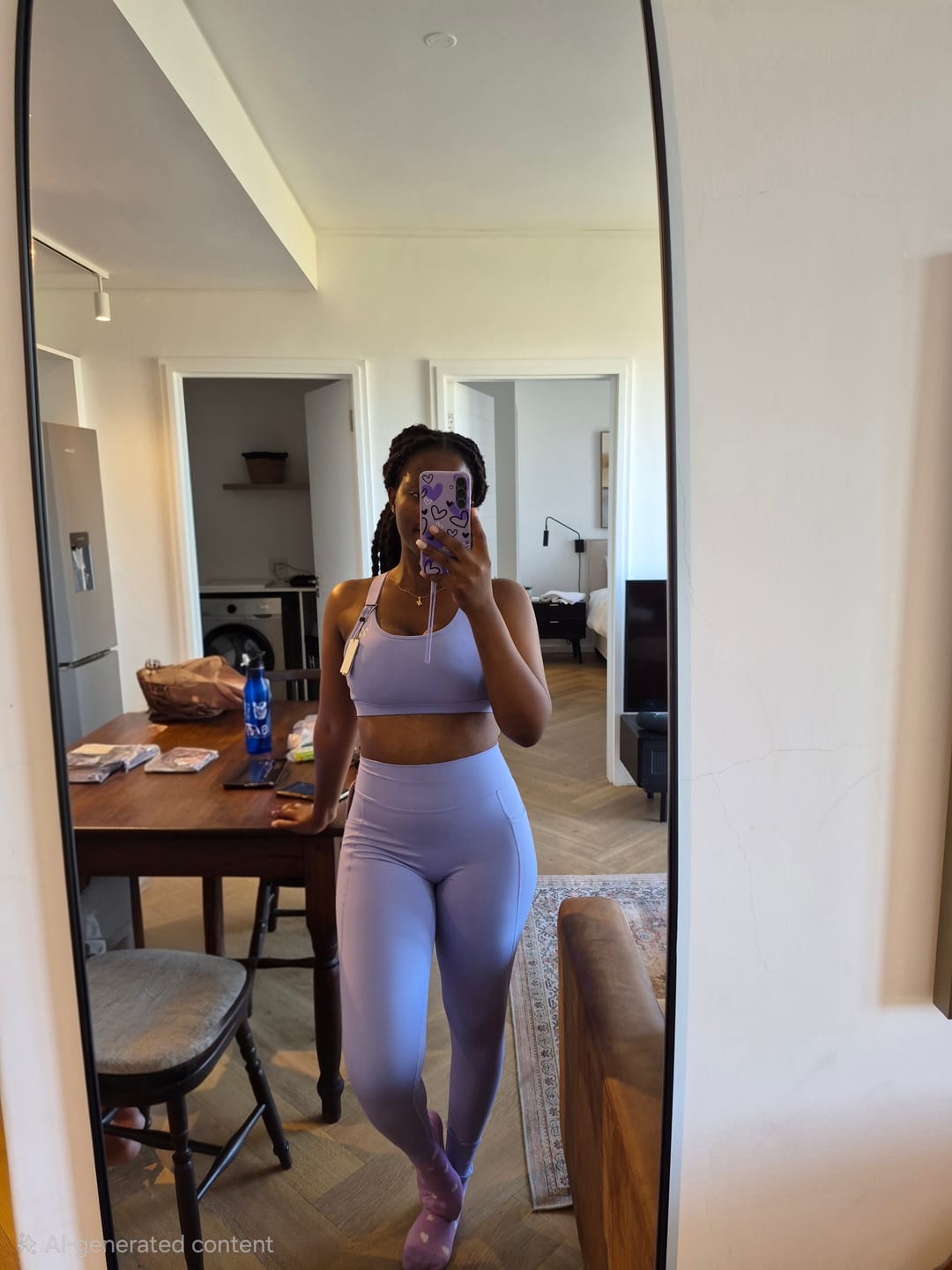 Customer photo review of Adjustable Strap High Impact Sports Bra & Pocket Leggings Set
