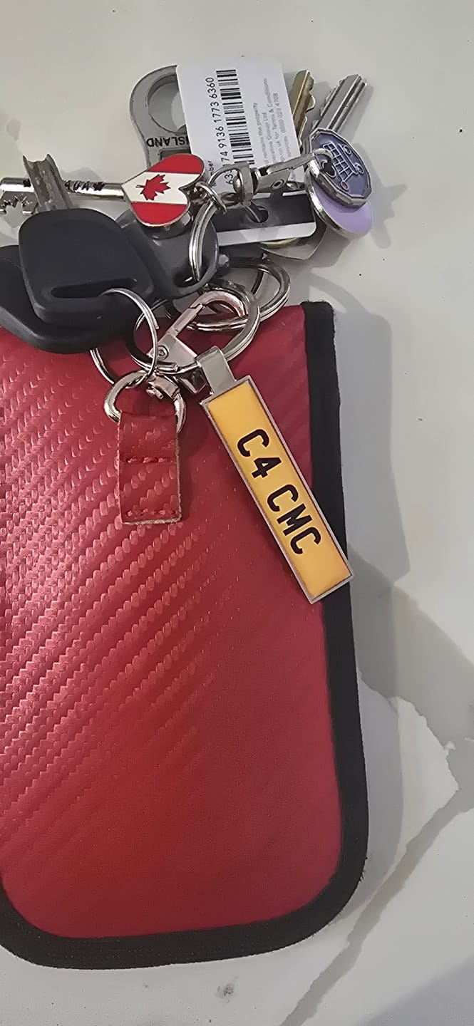 Customer photo review of Personalised Metal Number Plate Keyring