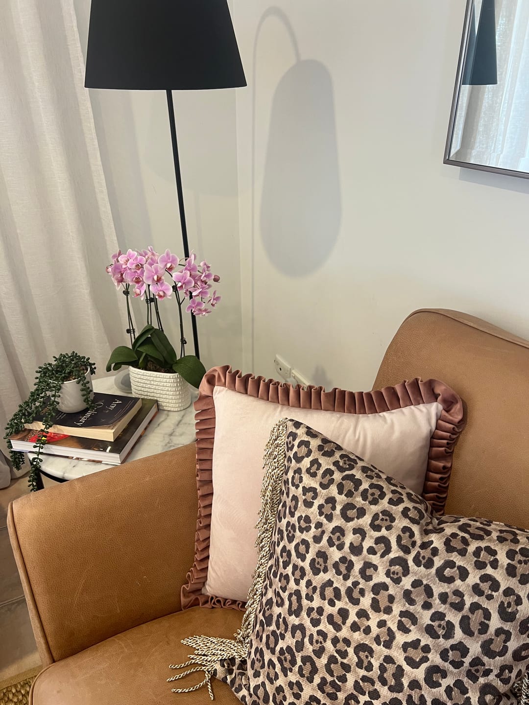 Customer photo review of Bullion Fringe Leopard Cushion Cover 50x50cm