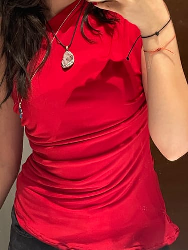 Customer photo review of TOP SARA ROJO