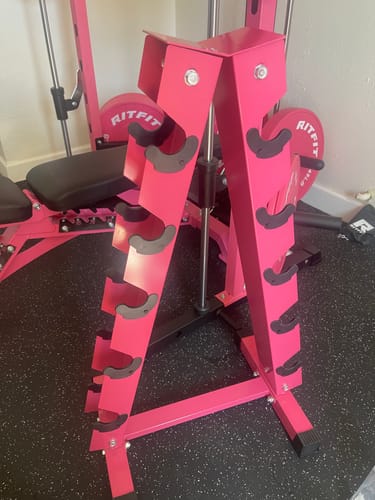 Customer photo review of RitFit A-Frame Dumbbell Storage Rack Stand 5 Pairs