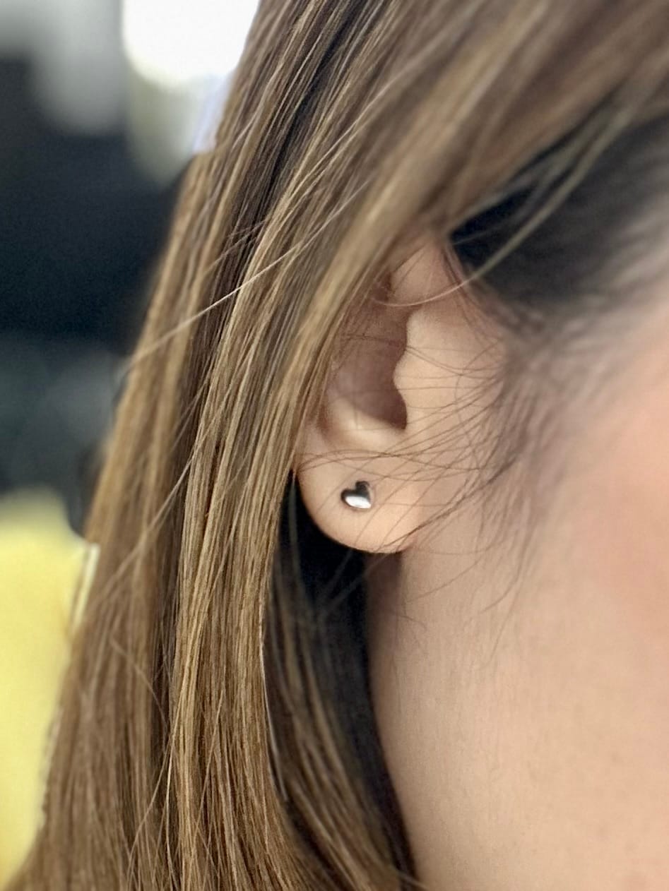 Customer photo review of Classic Heart Stud Earrings