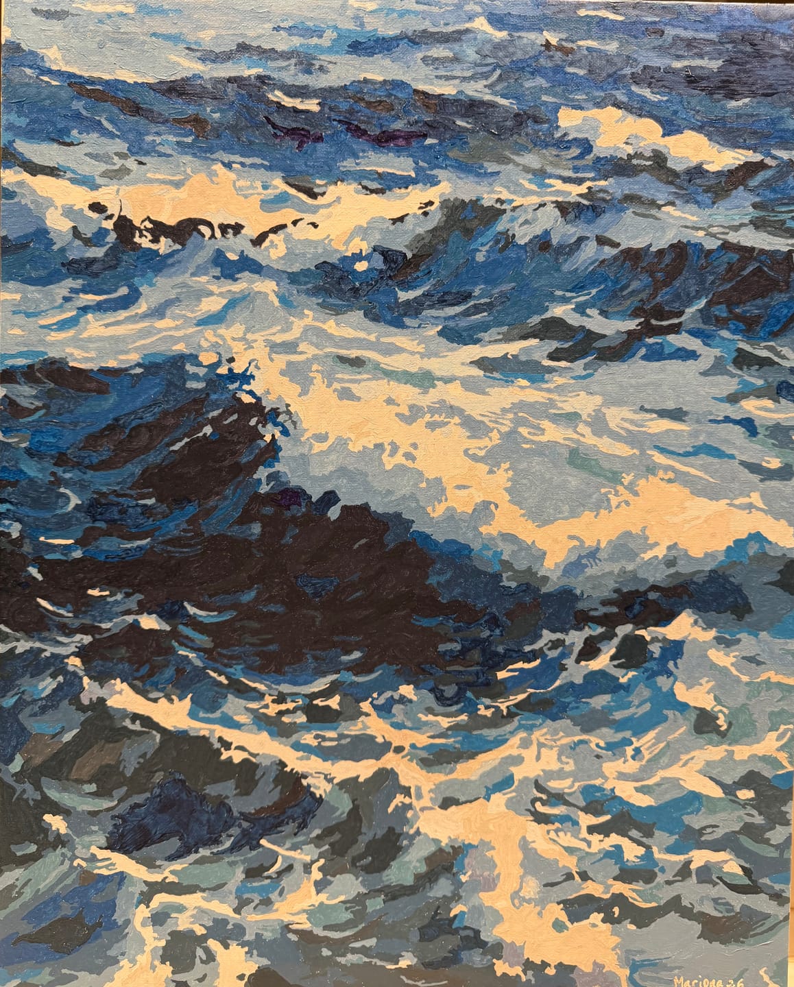 Customer photo review of Into the waves | Paint by Number