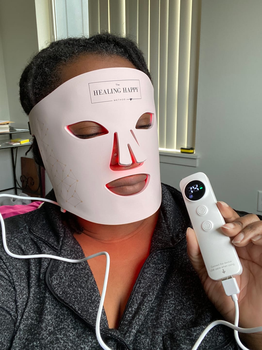 Customer photo review of Luxe Skin Care Rejuvenating LED Face Mask