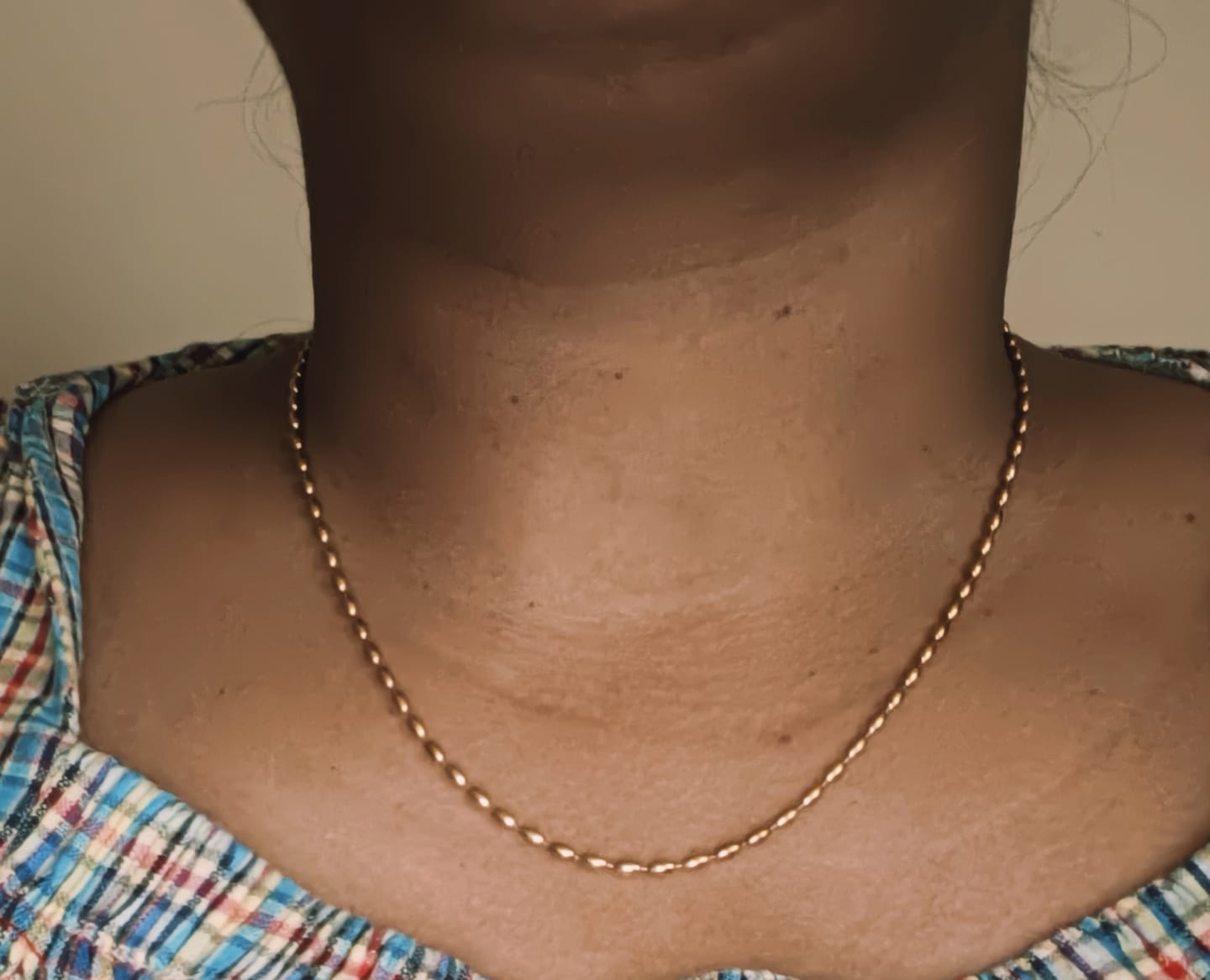 Customer photo review of Gold Beaded Necklace