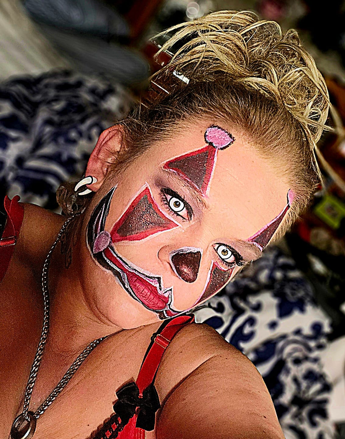 Customer photo review of Halloween Cosplay White Manson Prescription Colored Contact Lenses