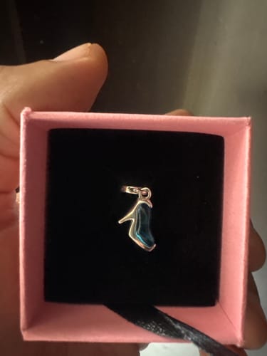 Customer photo review of CHARM COLGANTE PANDORA ZAPATILLA CENICIENTA DISNEY AZUL PLATA .925