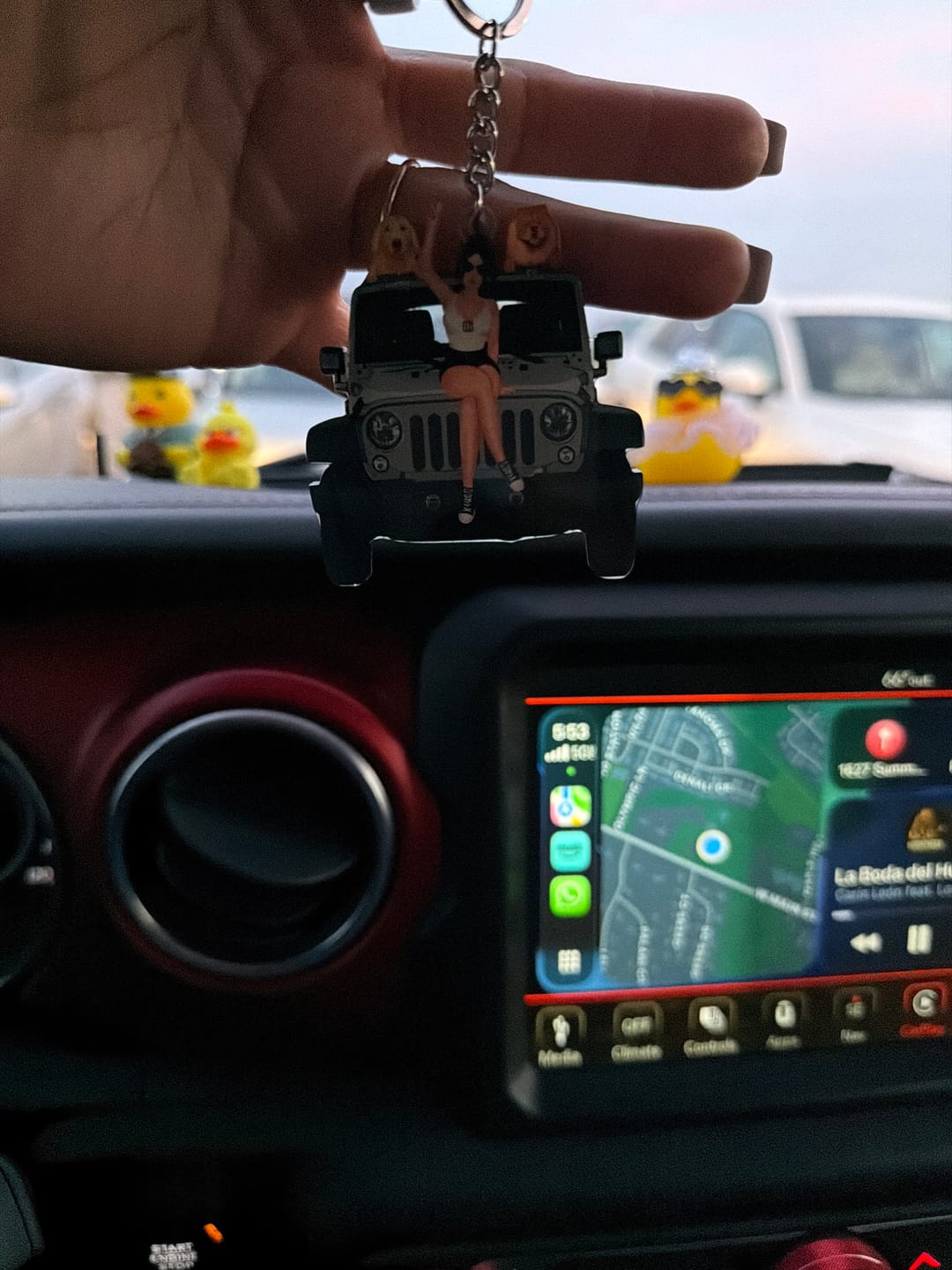 Customer photo review of Personalized A Girl With Off-Road Car And Dog Keychain Gift For Journey Girls