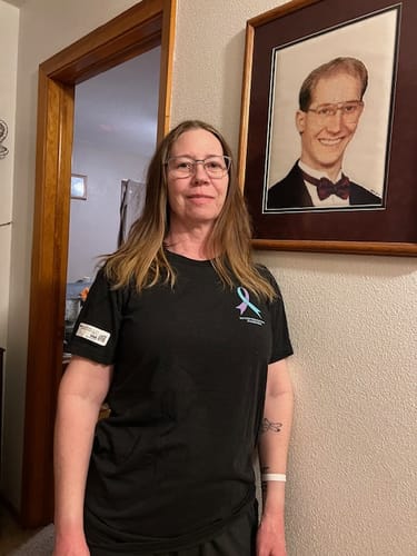 Customer photo review of Suicide Prevention - Round 186 (Unisex Tri-Blend T-Shirt | Bella + Canvas)