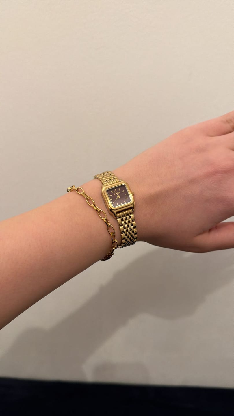 Customer photo review of Macy Petite Gold Burgundy