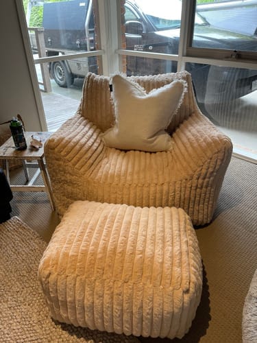 Customer photo review of DODO LOUNGE CHAIR - CHANNEL CORD SANDSTONE
