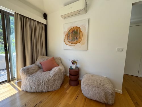 Customer photo review of DODO LOUNGE CHAIR - FAUX FUR CAFE CREME