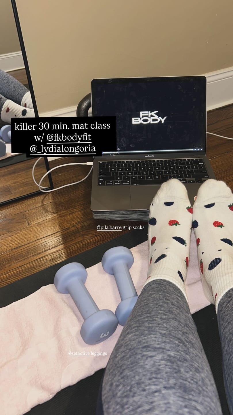 Customer photo review of Berries & Cream Grip Socks