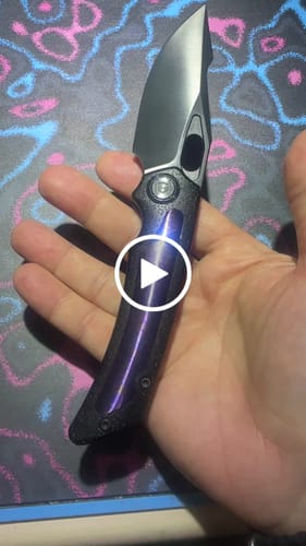 Customer video review of Kunwu Knives Jericho Titanium Frame Lock Knife Timascus Vanax 3.42"