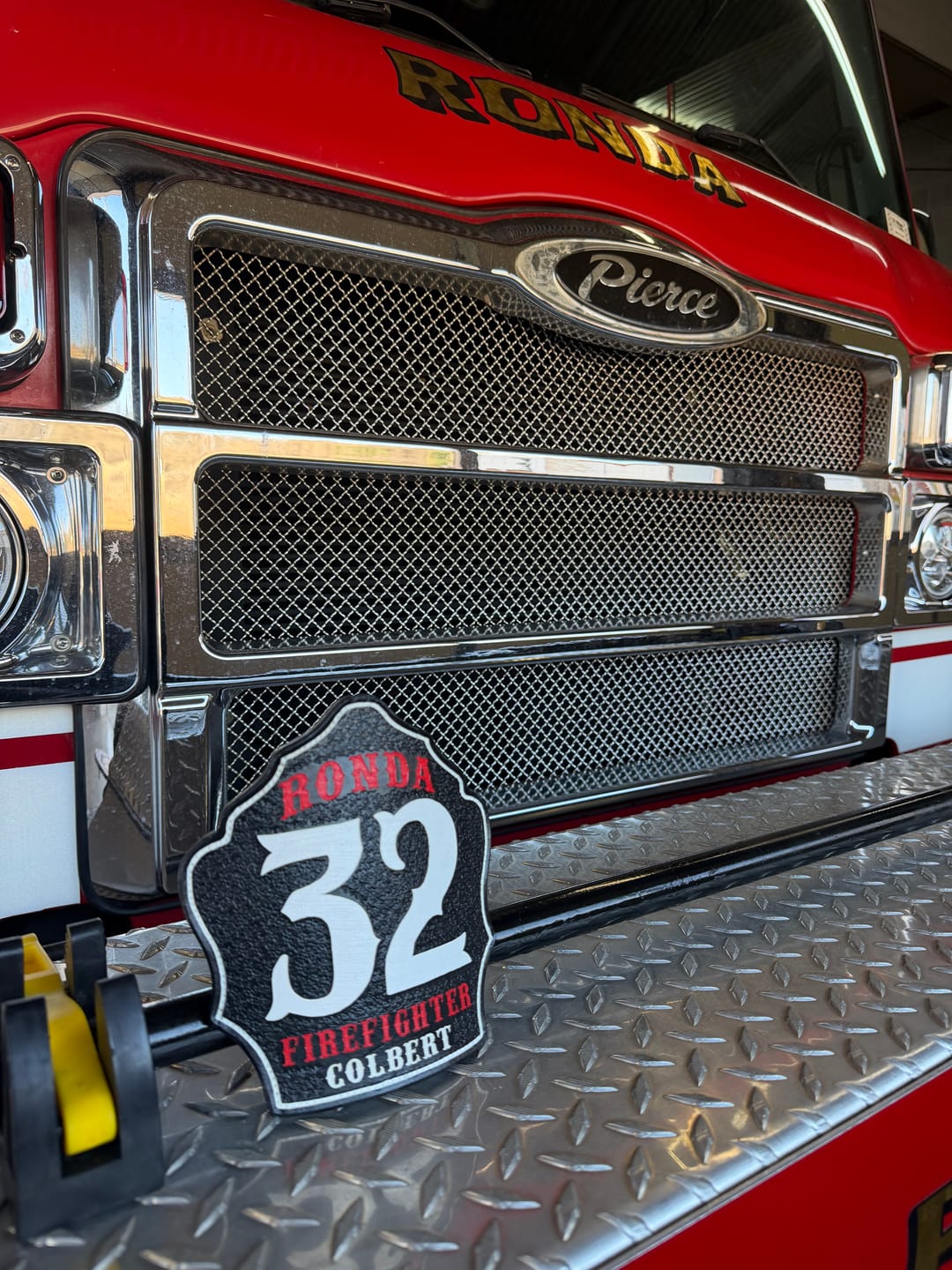 Customer photo review of Bare Bones Leather Firefighter Helmet Shield