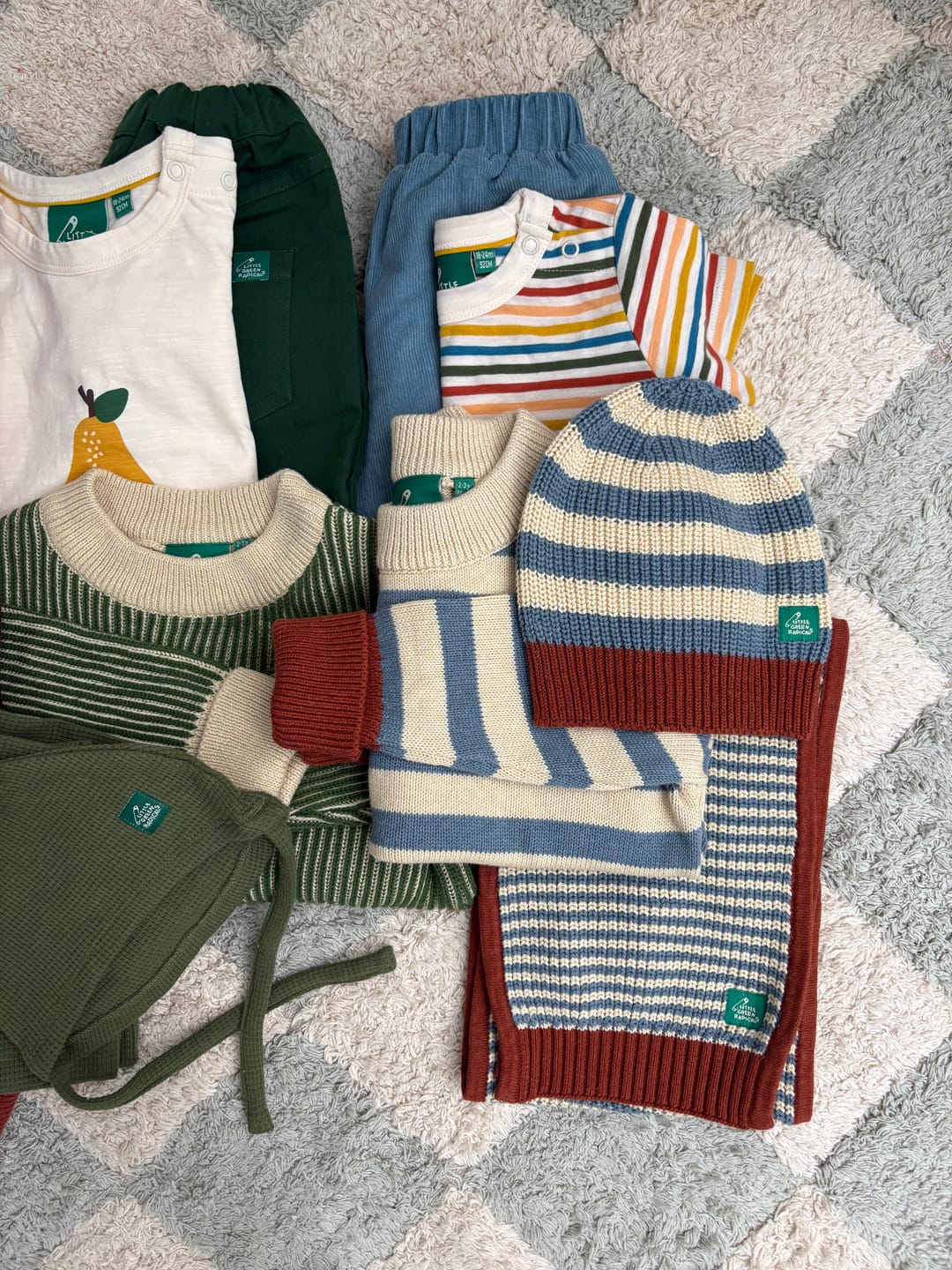 Customer photo review of Blue Striped Knitted Scarf