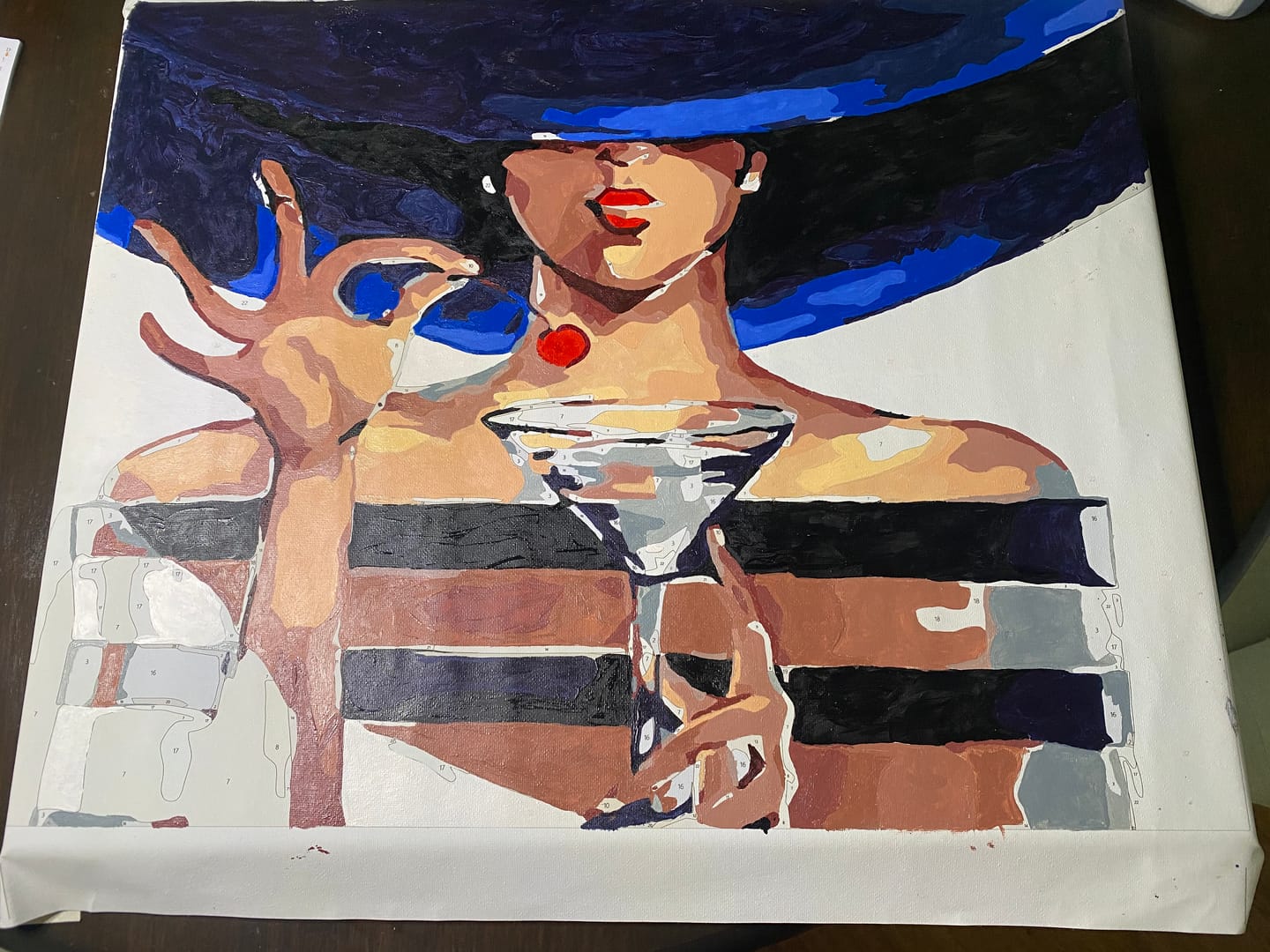 Customer photo review of Woman with a Martini | Paint by Numbers