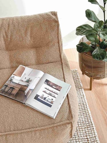 Customer photo review of BOBO BEAN BAG LOUNGER - BOUCLE CAMEL