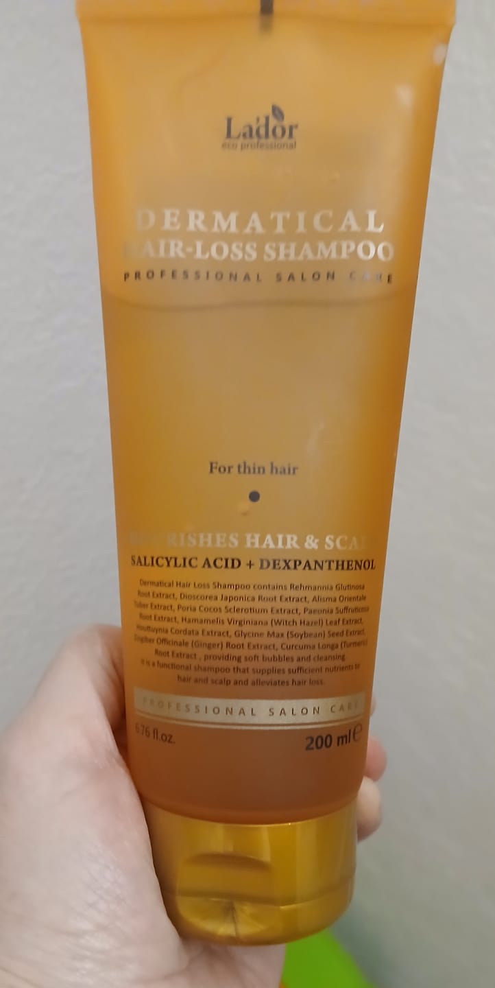 Customer photo review of Nostiprinošs šampūns smalkiem matiem Lador Dermatical Hair-Loss Shampoo For Thin Hair