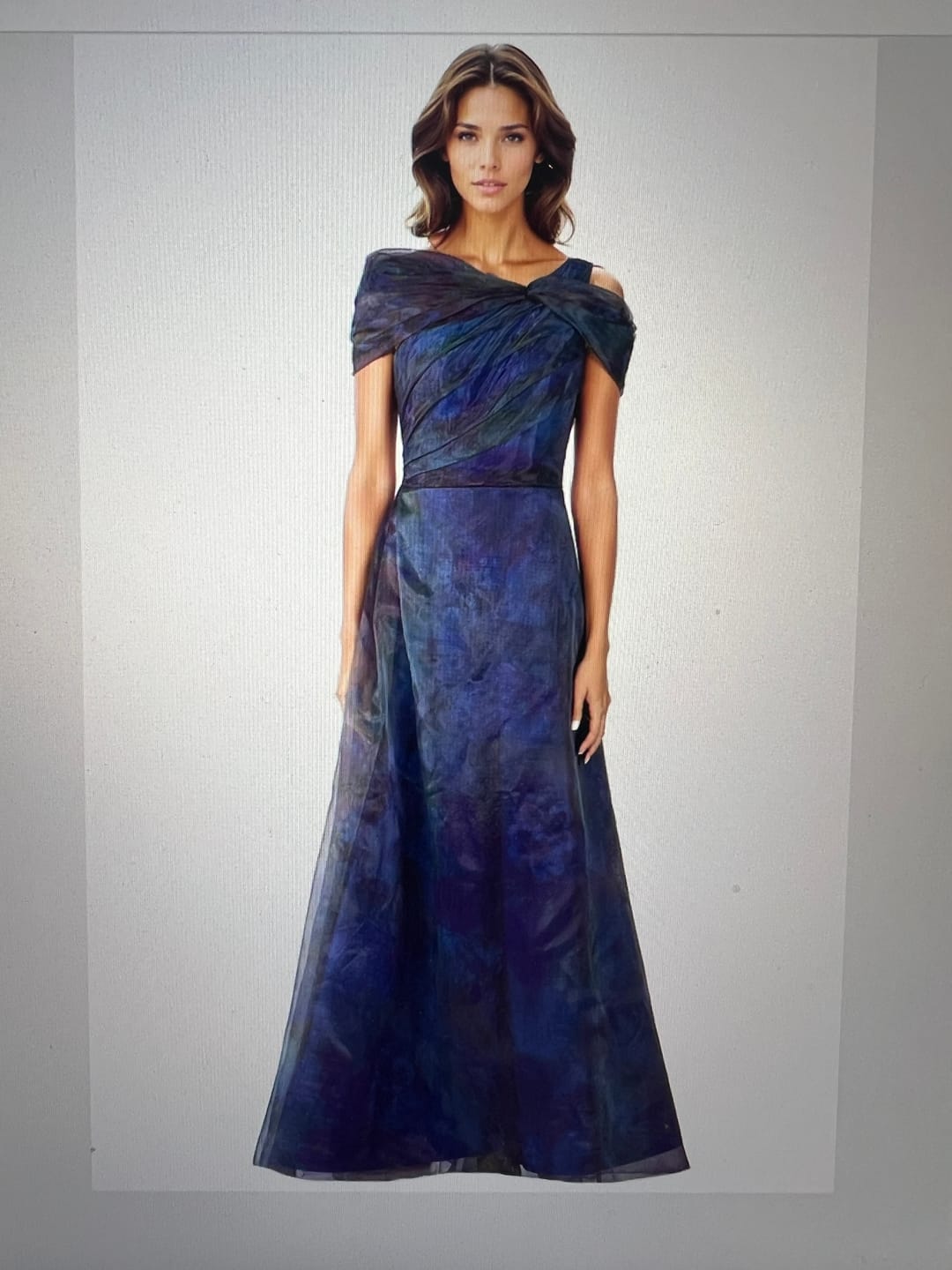 Customer photo review of Twisted Off-The-Shoulder Organza Gown