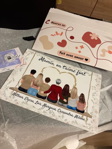 Customer photo review of Affiche Personnalisée - Mamie et Petits-enfants