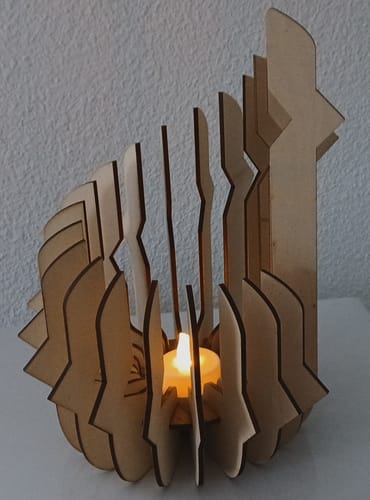 Customer photo review of Wooden candle holder laser cut svg file