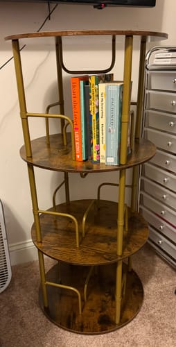 Customer photo review of Flycity 3-5 Tier Rotating Bookshelf With 360° Spinning Display