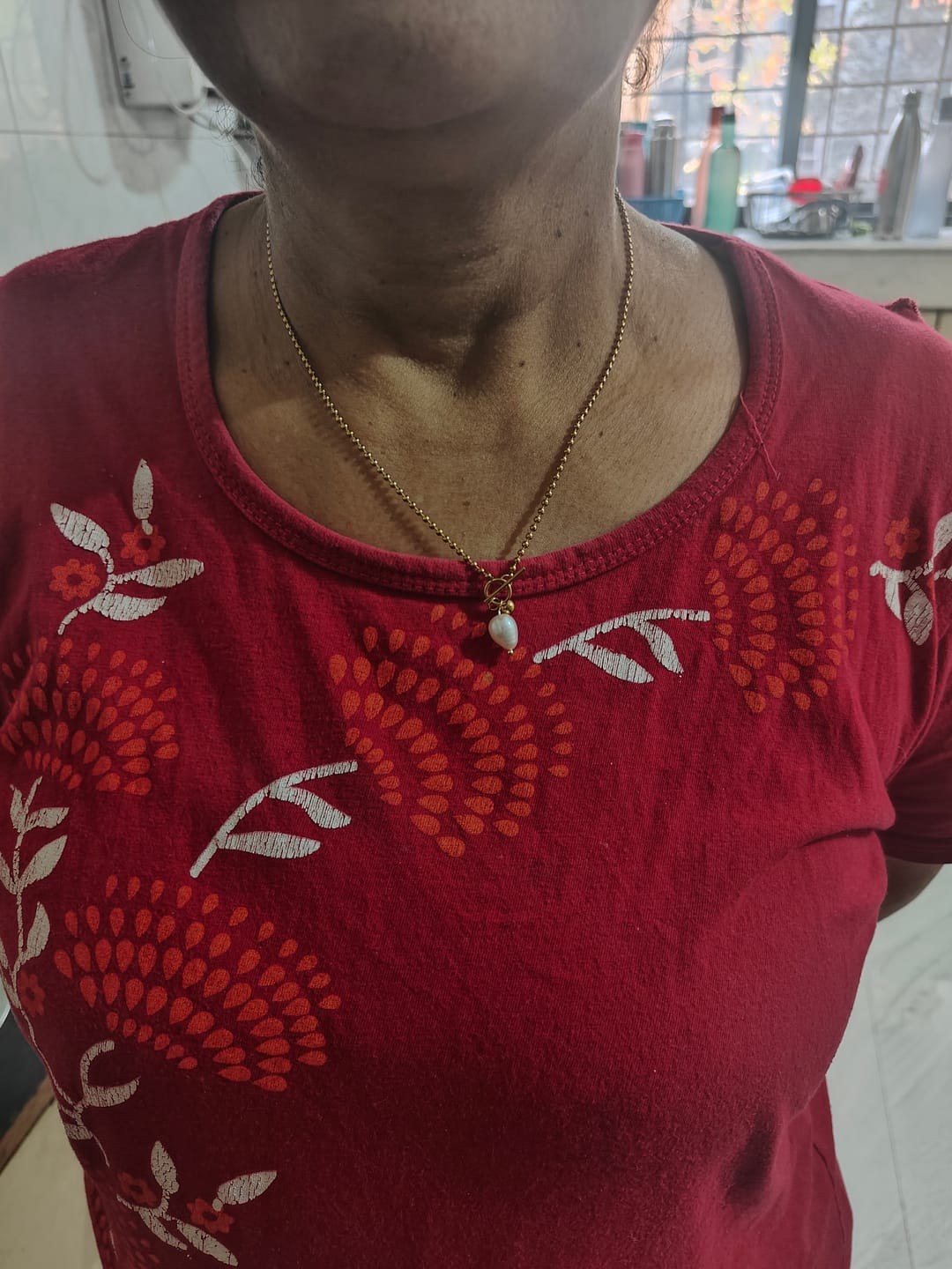 Customer photo review of Dainty Beaded Pearl Chain