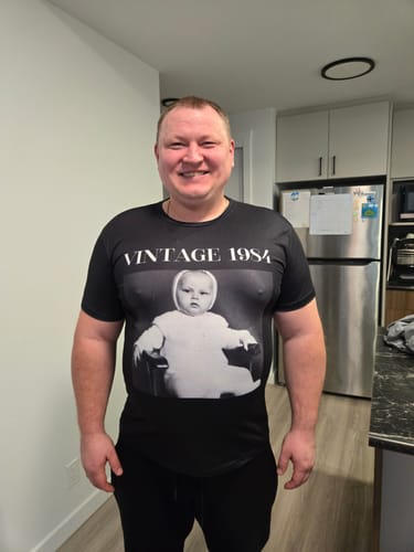 Customer photo review of Vintage Photo And Year - Personalized Comfort Tee