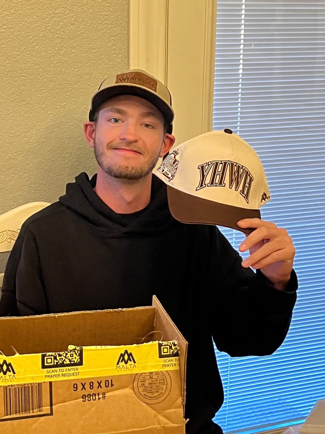 Customer photo review of ‘YHWH’ Structured SnapBack - Cream/Brown