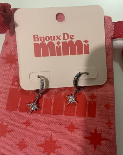 Customer photo review of Cosima Star Huggie Earrings