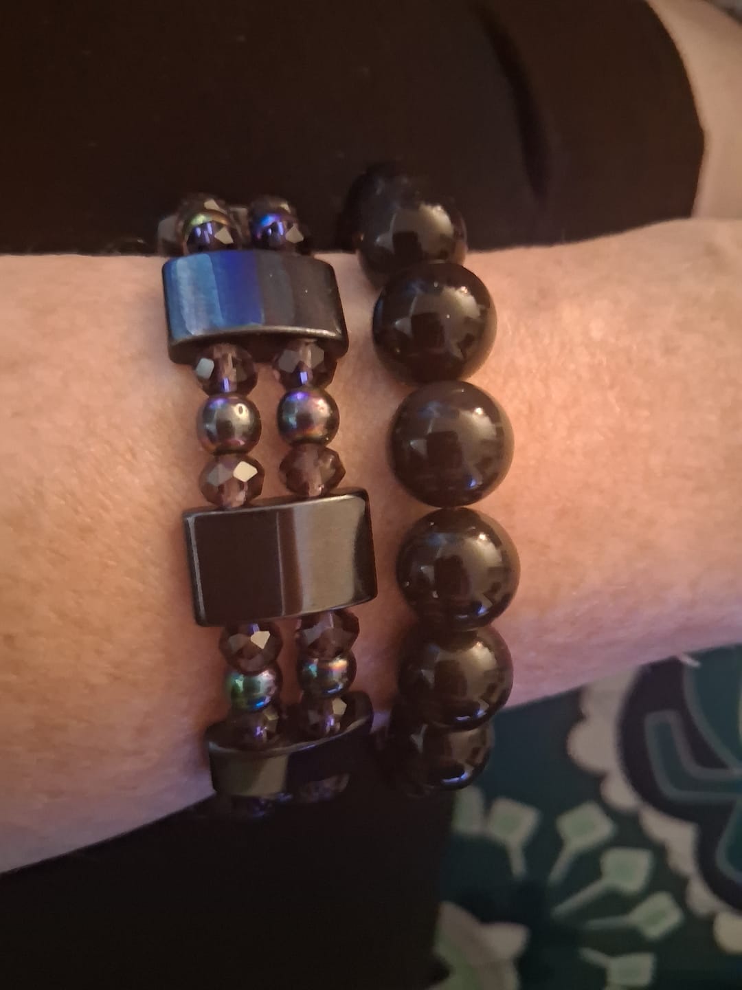 Customer photo review of Anti-stress Rainbow Obsidian Bracelet