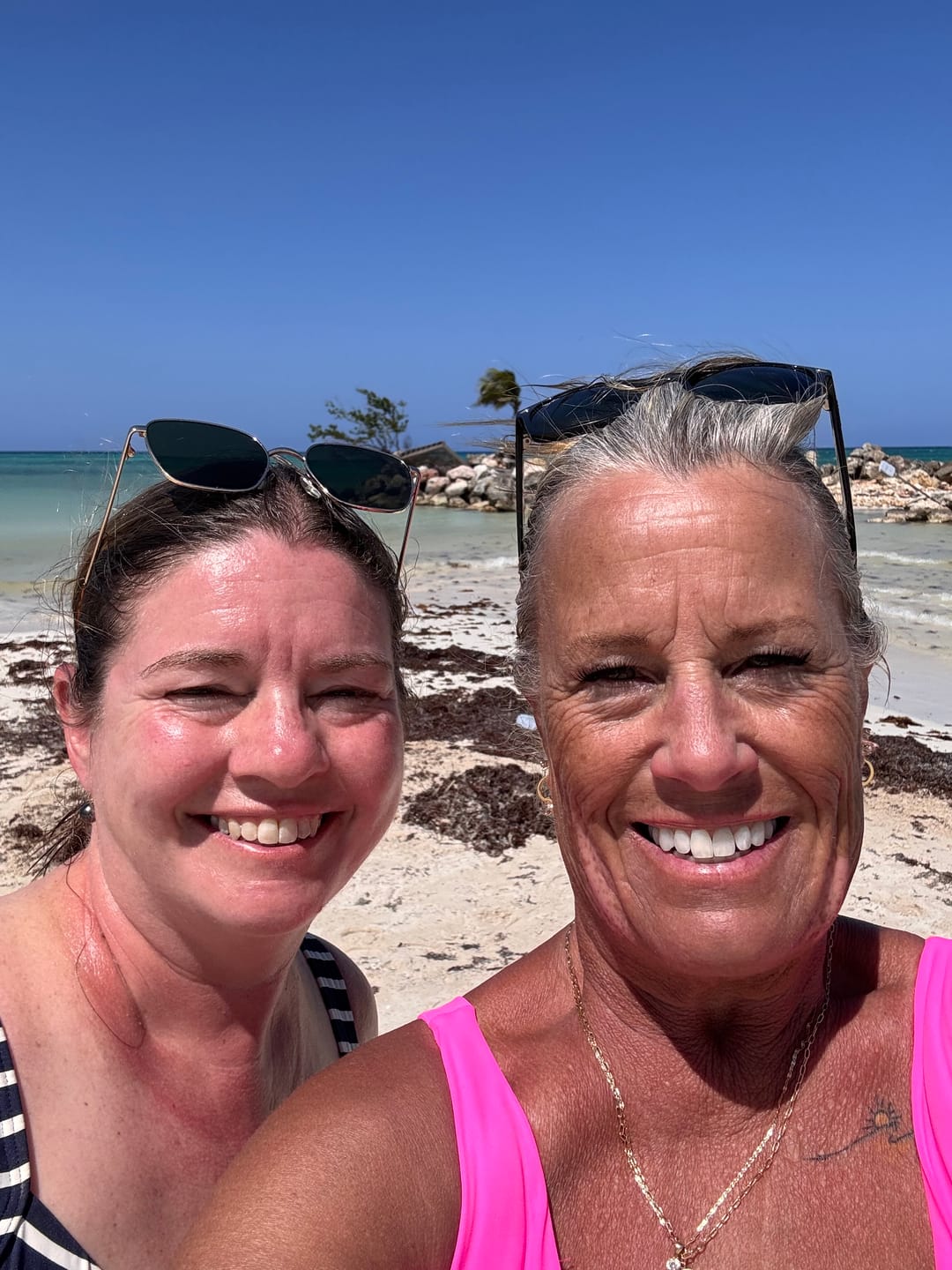 Customer photo review of Plunge Bikini Top - Hot Pink