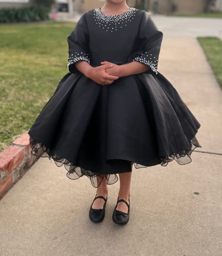 Customer photo review of Elegant Baby Girls Black Bow Puff First Birthday Princess Dress Toddler Prom Dress