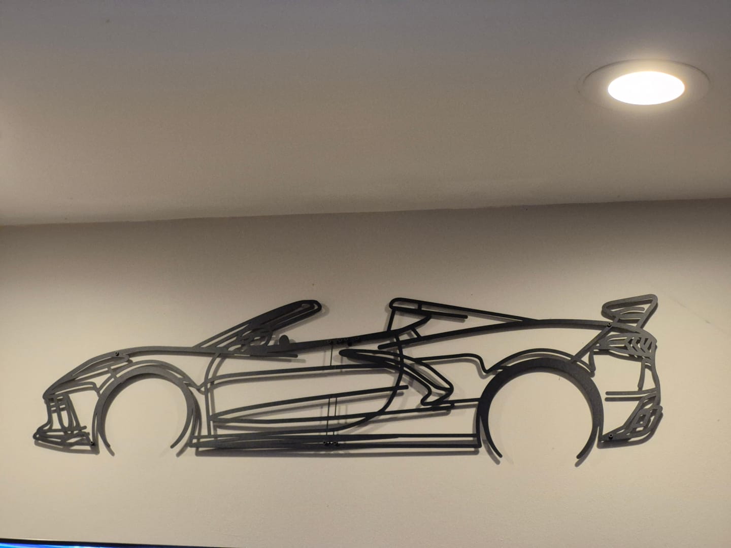 Customer photo review of Corvette C8 Detailed Metal Car Wall Art - MT0922