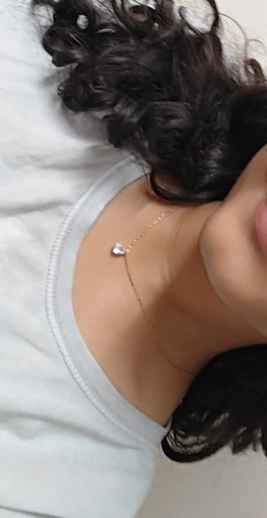 Customer photo review of Dewdrop Solitaire Necklace