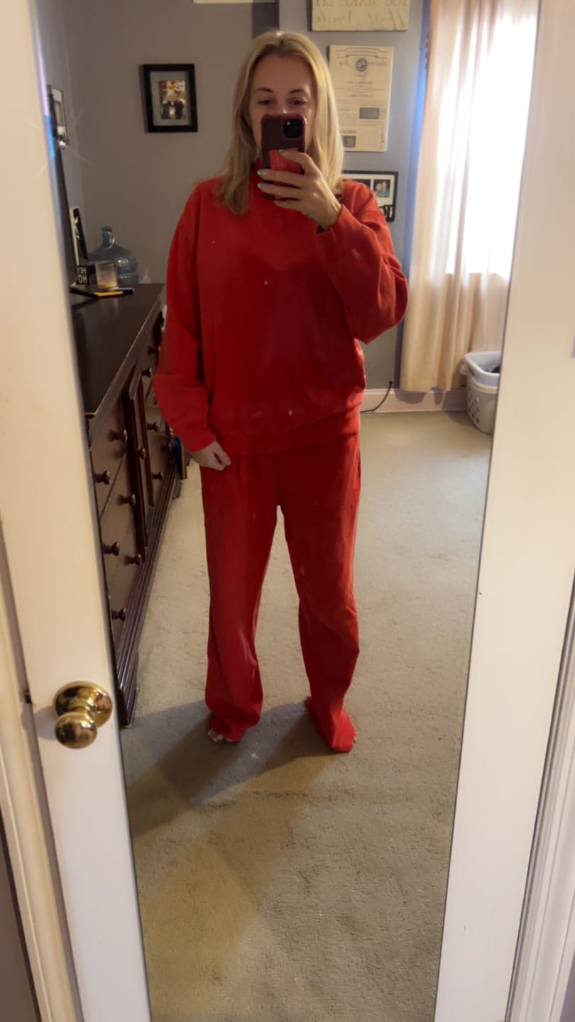 Customer photo review of Vintage Waffle Wide Leg Sweats
