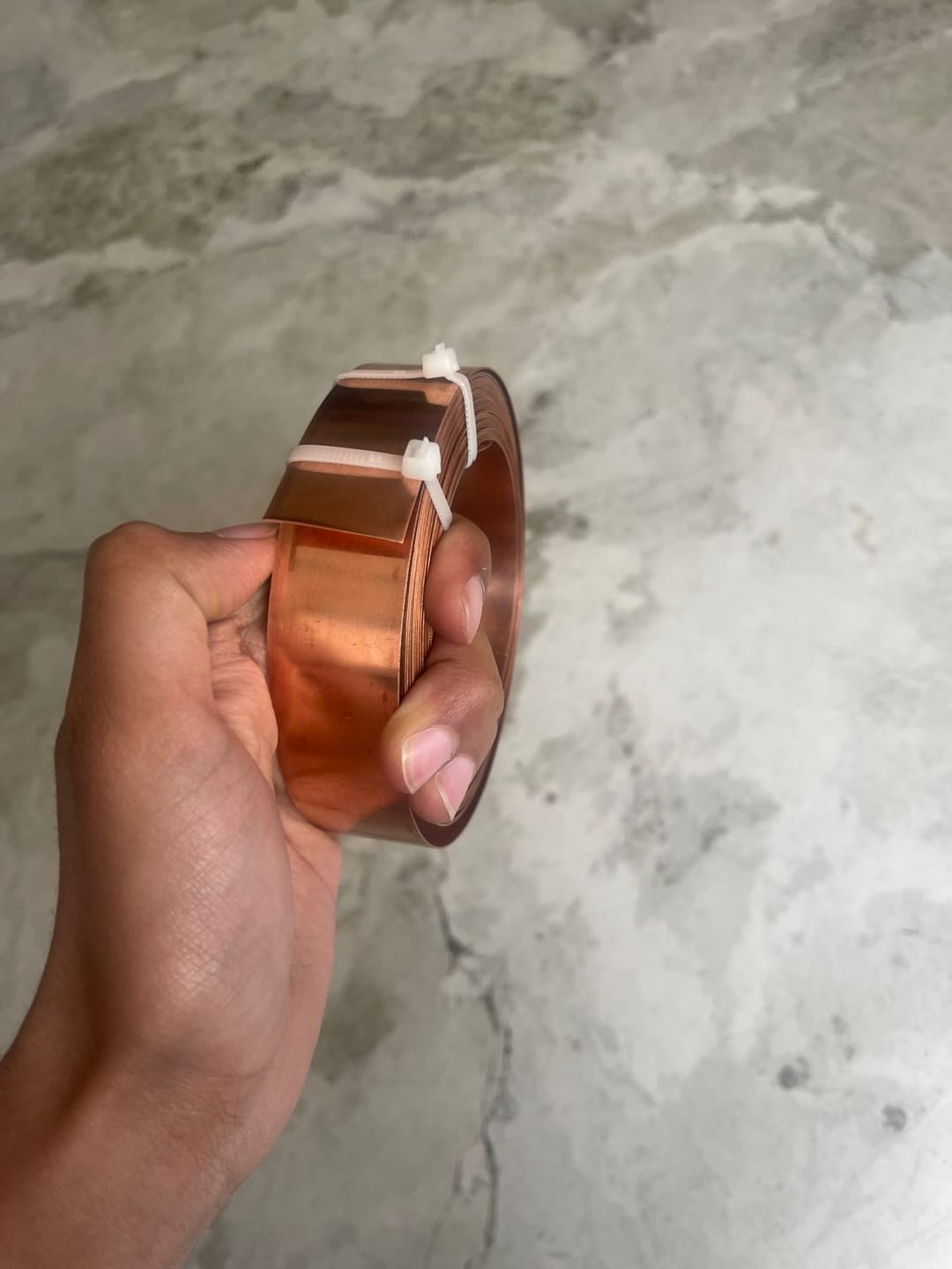 Customer photo review of Premium 100% Pure Copper Vastu Remedy Strip 1 mm Thickness for Cut, Extension, Toilet and Door Corrections – High-Conductivity Metal Vastu Tool by Vastu Mandir
