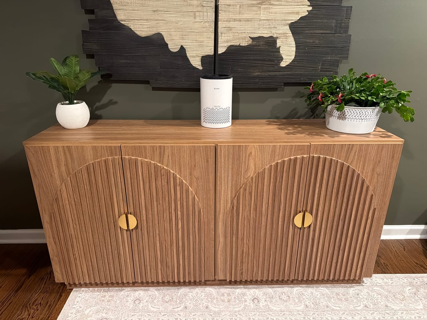 Customer photo review of 65" Arched Modern Fluted Sideboard Buffet Cabinet
