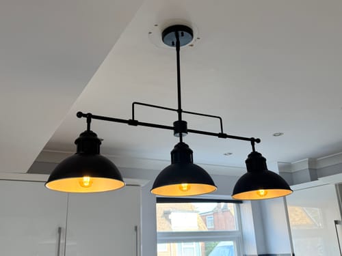 Customer photo review of Industrial Kitchen 3-Light Bar Dome Pendant Light