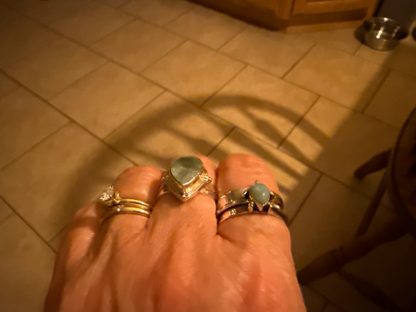 Customer photo review of Teardrop Aquamarine Ring Sterling Silver