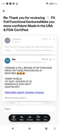 Customer photo review of 🦷  Fit Full Functional DenturesMake you more confident-Made in the USA & FDA-Certified