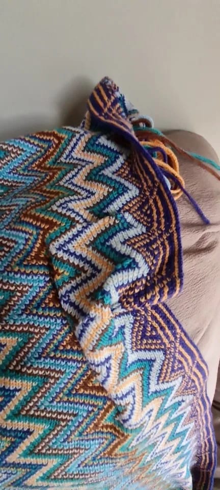 Customer photo review of Chevron Cascade Blanket