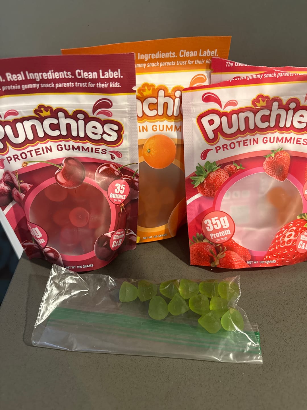 Customer photo review of Punchies Protein Gummies - 4 Free Mini-Bags