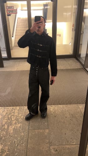 Customer photo review of Omirad High-Rise Button Fly Denim Jeans