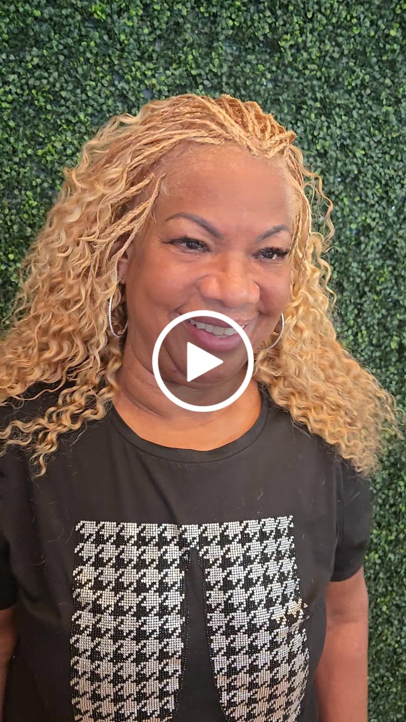 Customer video review of #27 Honey Blonde Deep Wave Human Crochet Hair