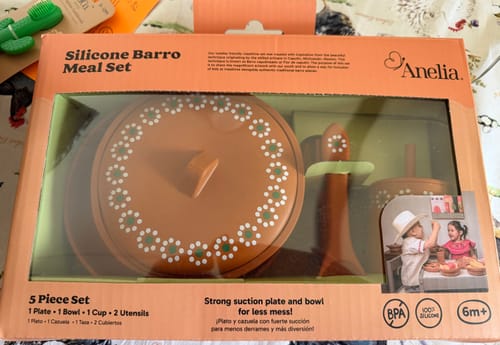 Customer photo review of Mexican Clay Plate Baby Mexican Inspired Silicone Barro Meal Set
